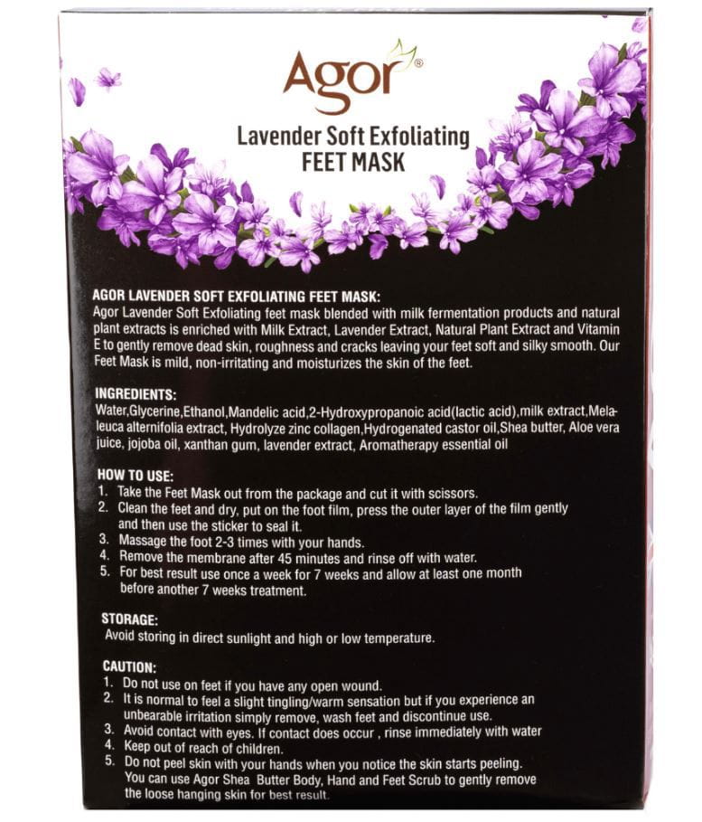 Agor Agor Lavender Soft Exfoliating Feet Mask