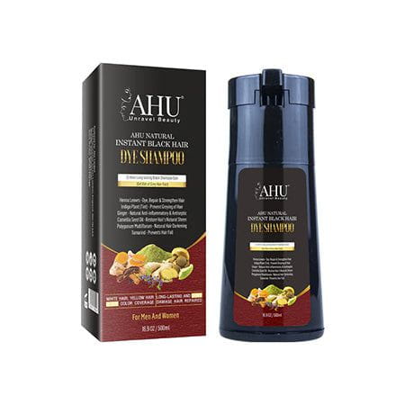 AHU Natural Instant Black Hair Dye Shampoo 500ml | gtworld.be 