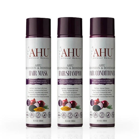 AHU Red Onion & Rosemary Hair TRIO bundle | gtworld.be 