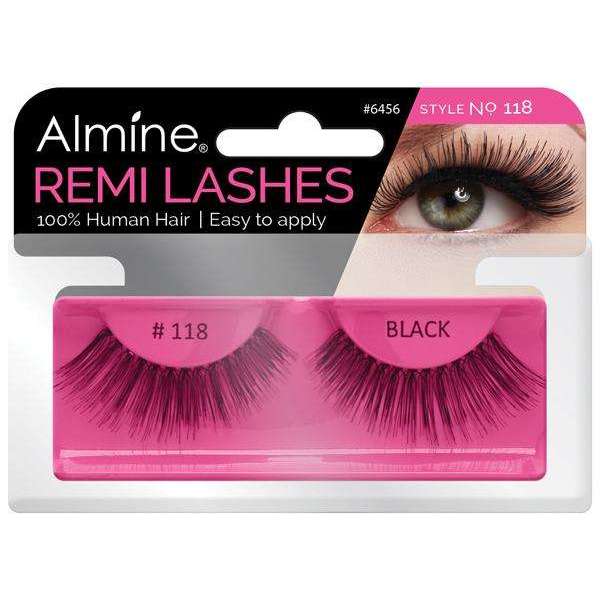 Almine Eyelashes (Style No.118) Black 100% Remi Human Hair | gtworld.be 