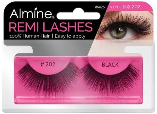 Almine Almine Eyelashes (Style No.202) Black 100% Remi Human hair