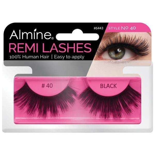 Almine Almine Eyelashes (Style No.40) Black 100% Remi Human hair