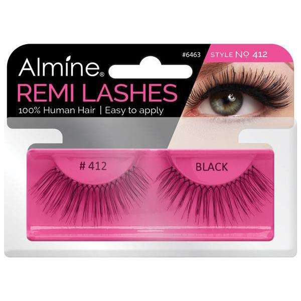 Almine Almine Eyelashes (Style No.412) Black 100% Remi Human Hair