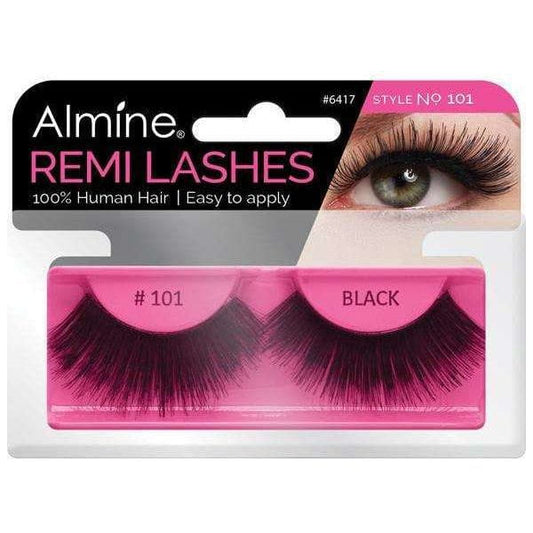 Almine Health & Beauty Almine Eyelashes (Style No.101) Black 100% Remi Human Hair