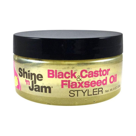 ampro Health & Beauty Shine-n-Jam Black Castor & Flaxseed Oil Gel 236ml