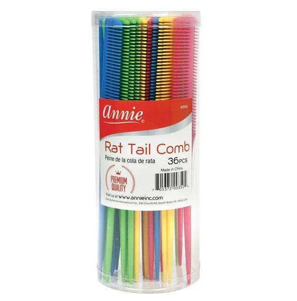 Annie Annie Premium Rat Tail Comb 36ct Asst color(00350)