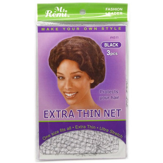 Annie Ms. Remi Protects Your Hair Extra Thin Net 3Pcs Black