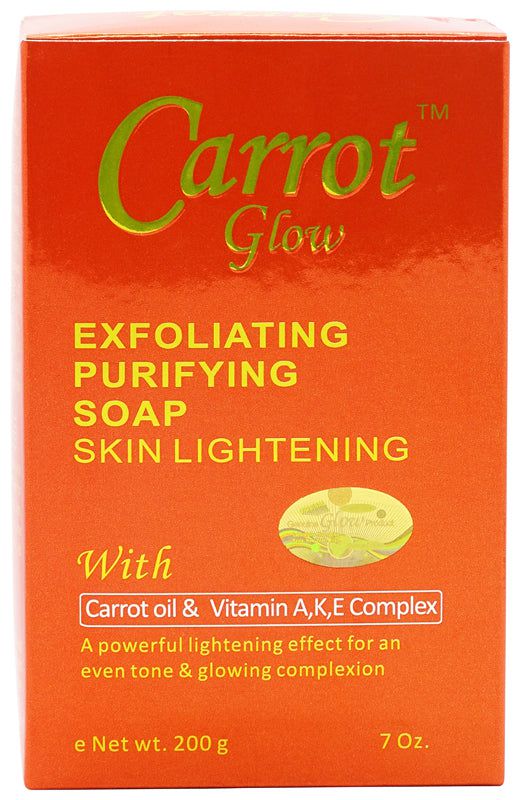 Carrot Glow Carrot Glow Exfoliating Purifying Soap Skin Lightening with Carrot Oil & Vitamin A,K,E Complex 200g