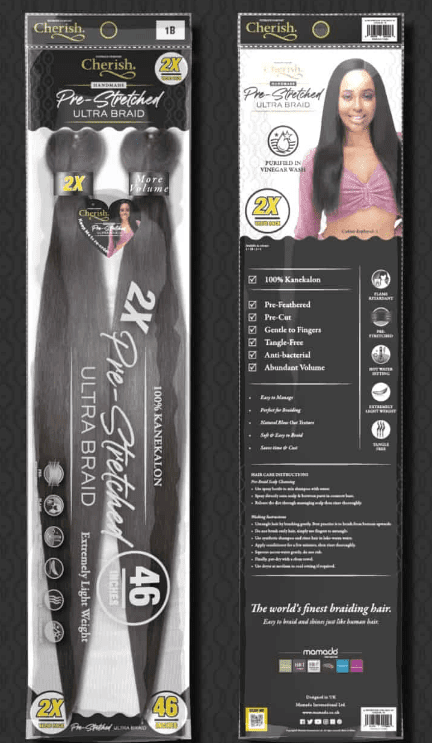Cherish Pre Stretched Ultra Braid 2x Pack 46'' - Cheveux synthétiques | gtworld.be 