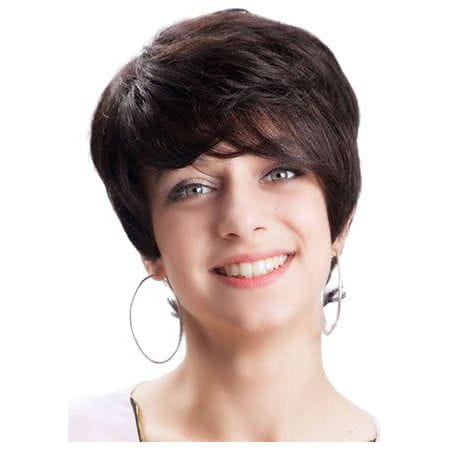 Clair International Health & Beauty Clair International Wig Bresilienne Donna 1K Color: Natural, Human Hair