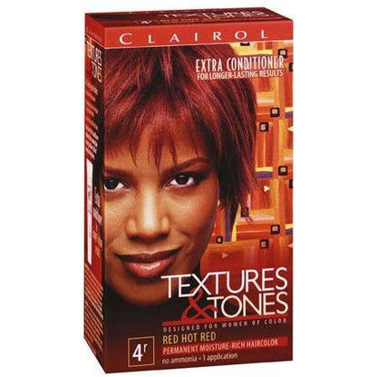 Clairol Health & Beauty Clairol Textures and Tones Hair Color Red Hot Red 4 Clairol Textures and Tones Permanent Moisture-Rich Hair Color