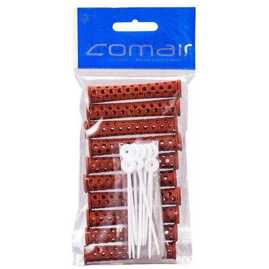 Comair Health & Beauty Comair Mesh Rollers Brown 3011737 (Pack of 10)