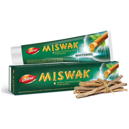 Dabur Amla Health & Beauty Dabur Miswak Herbal Whitening Toothpaste - 100g for Strong Teeth & Brighter Smiles