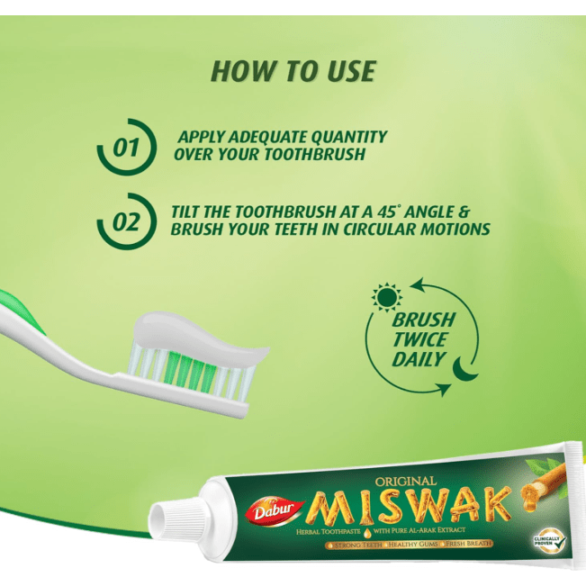 Dabur Amla Health & Beauty Dabur Miswak Toothpaste (50 + 25g Free) For Healthy Gums & Fresh Breath