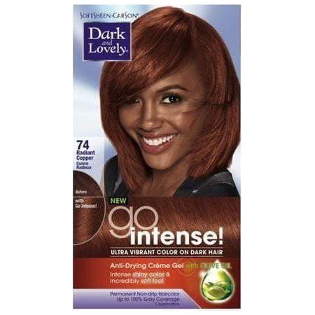 Dark and Lovely Health & Beauty 74 Radiant Copper Dark and Lovely Soft Sheen-Carson Go Intense Ultra Vibrant Color On Dark Hair