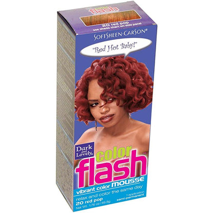 Dark and Lovely Health & Beauty Red Pop :20 Dark and Lovely Soft Sheen-Carson Color Flash Vibrant Color Mousse 1.76 oz