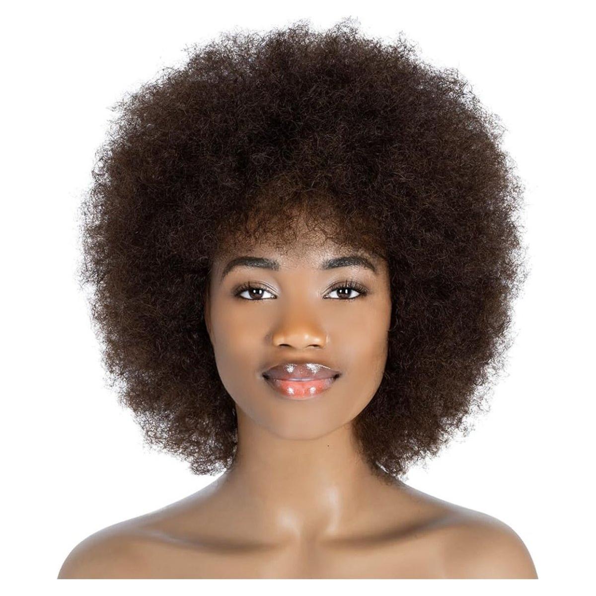 Dream Hair Health & Beauty Dream Hair Afro Human Hair Wig Natural Color 12'' / 14''