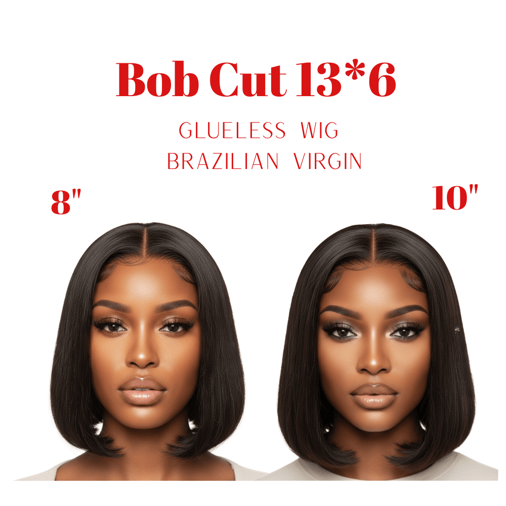 Dream Hair Health & Beauty Dream Hair Bob Cut 13*6 Glueless Wig Brazilian Virgin (8" & 10") Natural Color