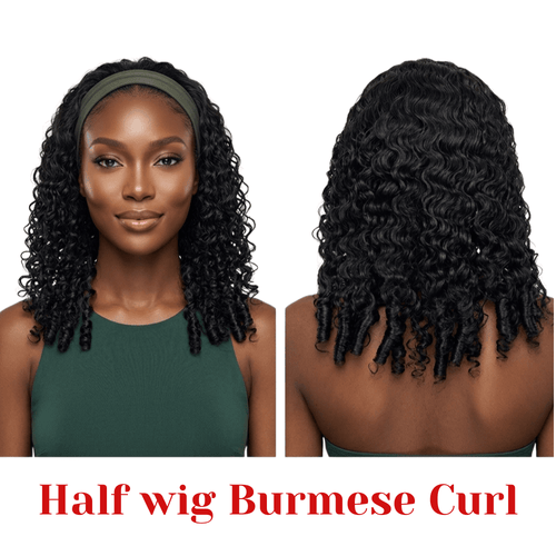 Dream Hair Health & Beauty Dream Hair - Half Wig Burmese Curl Natural color 16"/20"