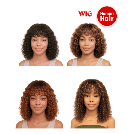 Dream Hair Health & Beauty Dream Hair Human Hair bangs bob wig 12"