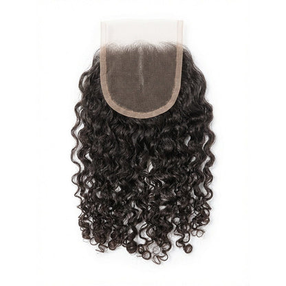 Dream Hair Health & Beauty Dream Hair Natural Closure 4*4 Middle Part Deep Wave Brazilian Virgin 14:Natural Color