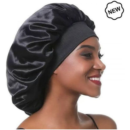 Dreamfix Black Satin Bonnet For Sleeping & Showering - Gtworld.de