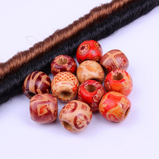 Dreamfix Dreamfix Hair Barrel Bead Wooden 24pcs