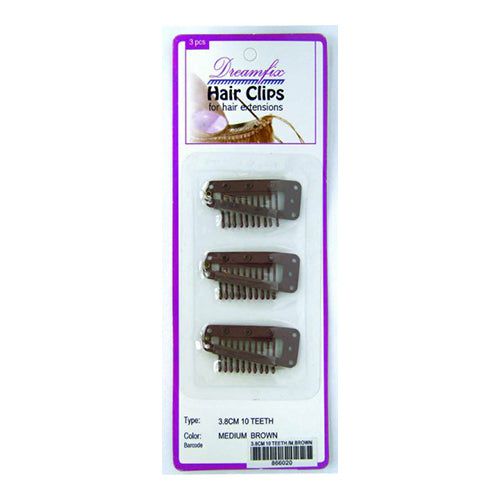 Dreamfix Dreamfix Hair Clips for Extensions/Haarverängerung Clips, Medium Brown, 38mm, 1