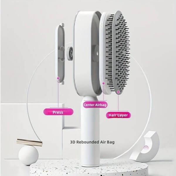 Dreamfix Dreamfix Self Cleaning Hair Detangling and Scalp Massager Brushes White/Purple
