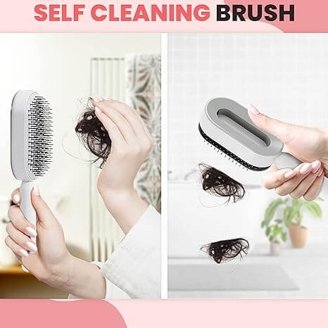 Dreamfix Dreamfix Self Cleaning Hair Detangling and Scalp Massager Brushes White/Purple