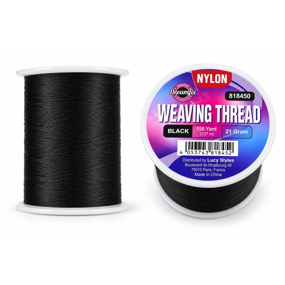 Dreamfix Health & Beauty 150 yd Dreamfix Nylon Weaving Thread Black