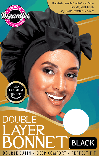 Dreamfix Health & Beauty Black Dreamfix Double Layer Bonnet