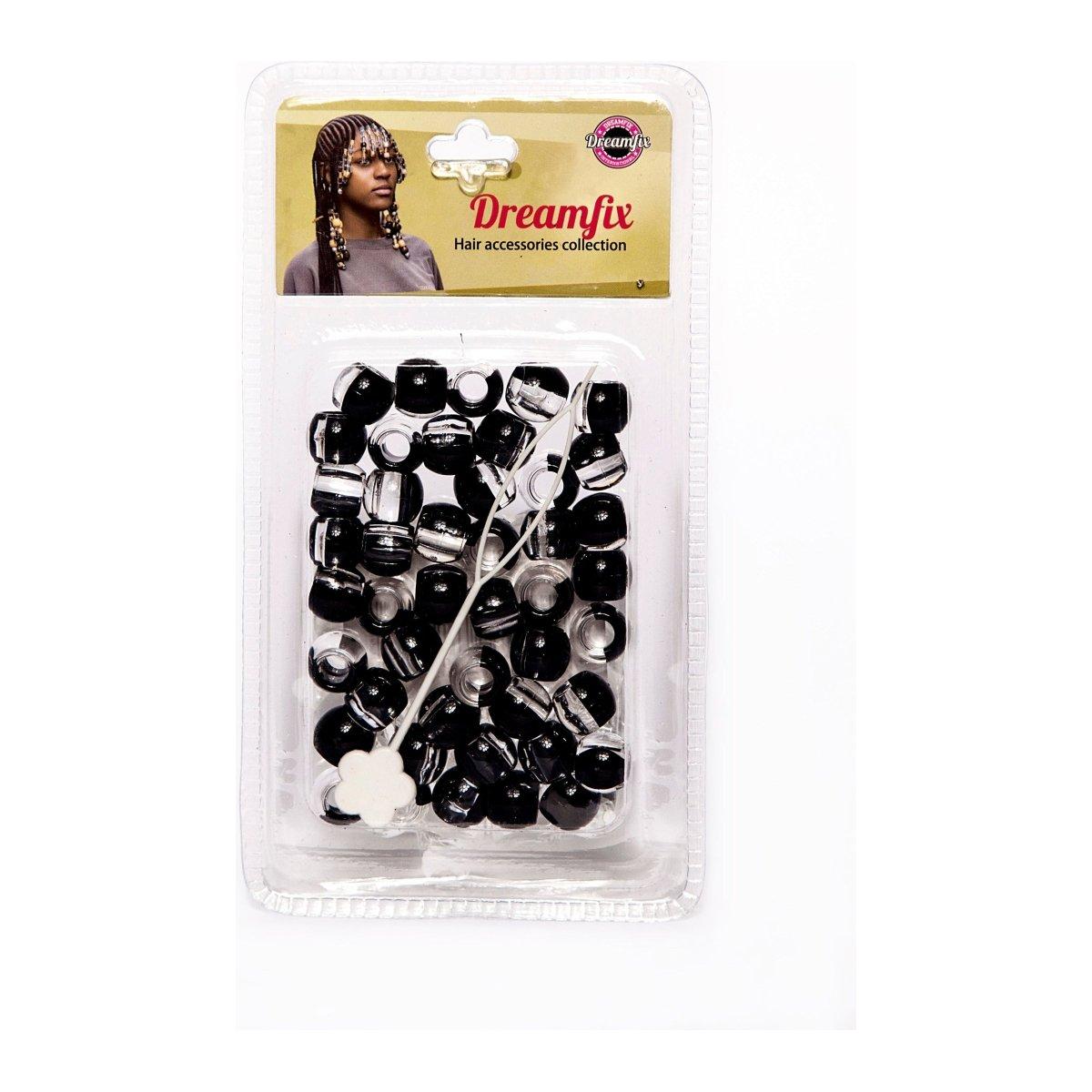 Dreamfix Health & Beauty Black\Transpar Dreamfix Plastic Hair Beads For Kids Assorted