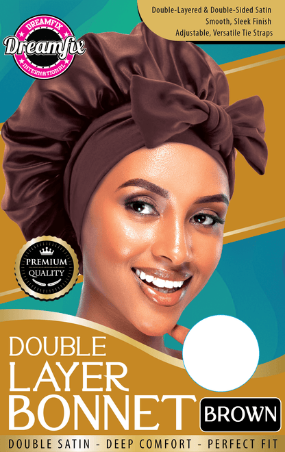 Dreamfix Health & Beauty Brown Dreamfix Double Layer Bonnet