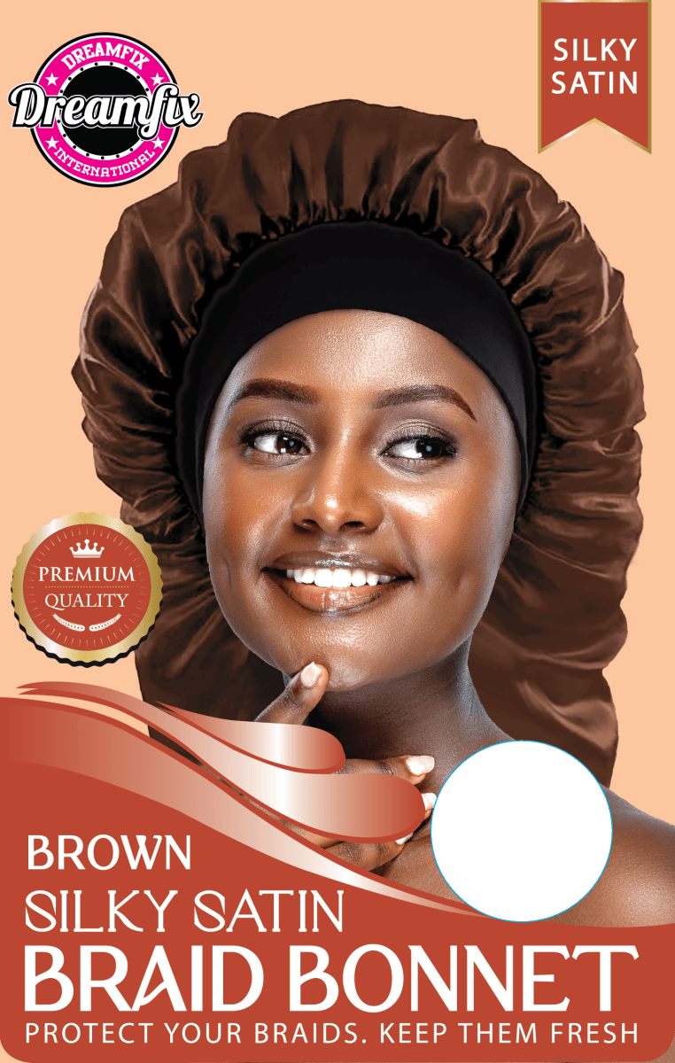 Dreamfix Health & Beauty Brown Dreamfix Silky Satin Braid Long Bonnet