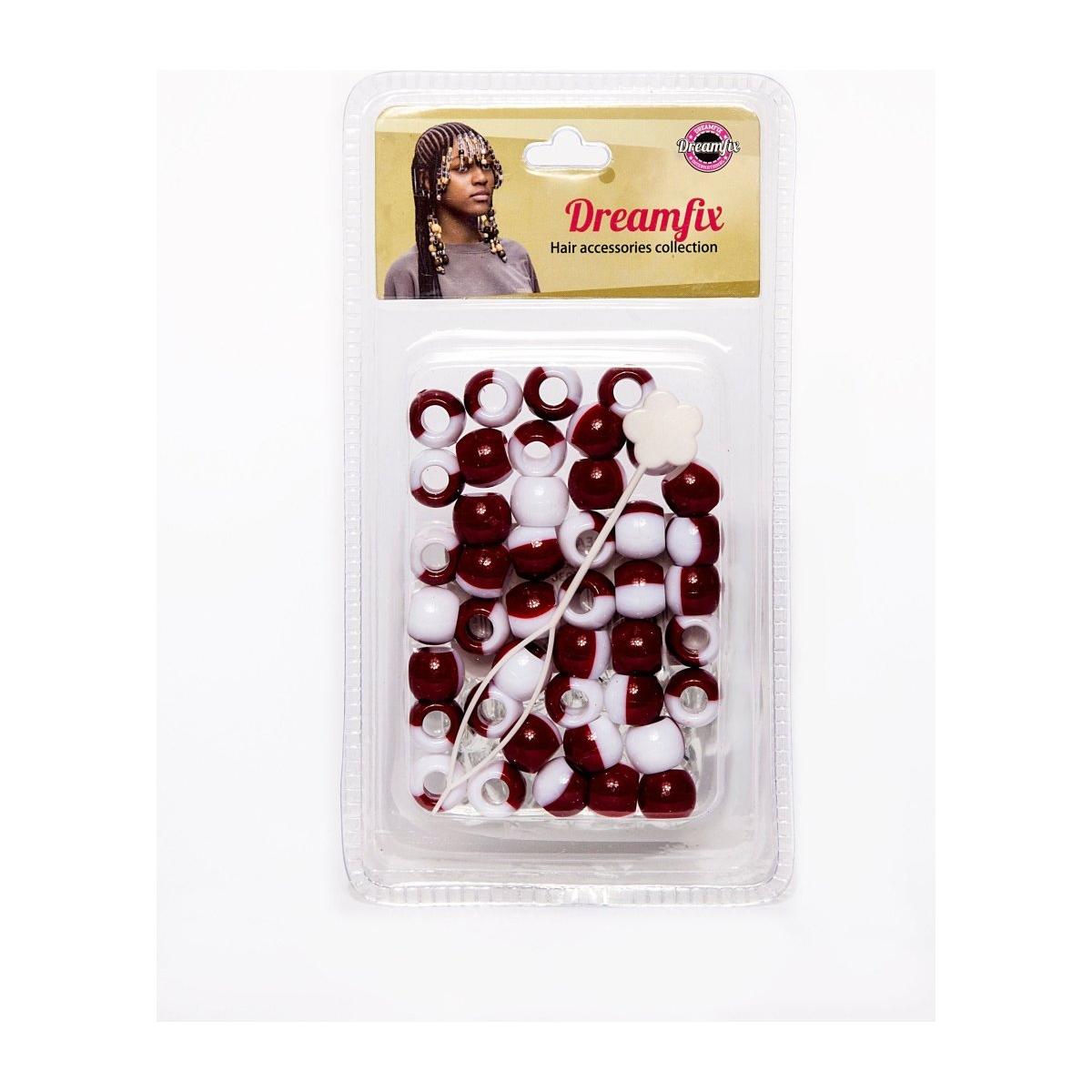 Dreamfix Health & Beauty Brown/white Dreamfix Plastic Hair Beads For Kids Assorted