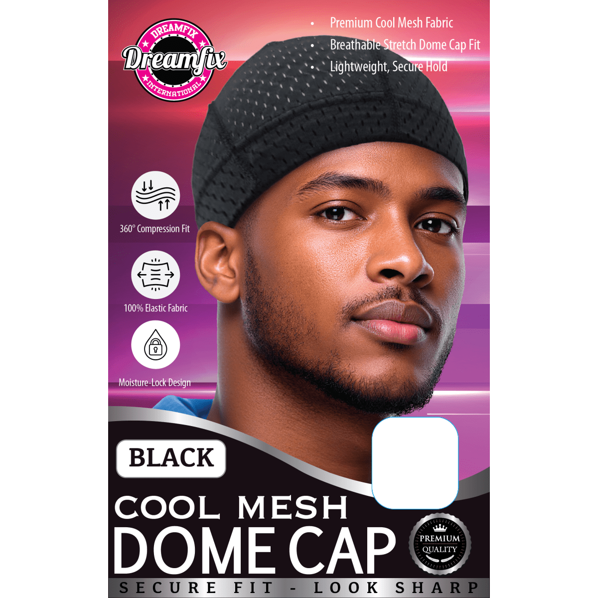 Dreamfix Health & Beauty Cool Mesh Dreamfix Dome Cap Black