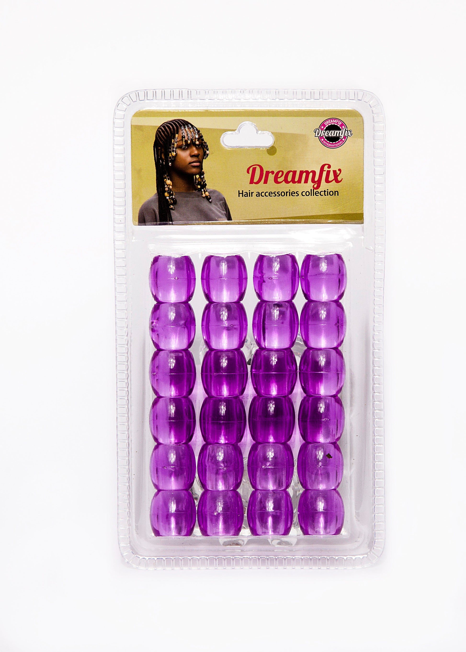 Dreamfix Health & Beauty dark purple Dreamfix Jumbo Hair Beads Transparent