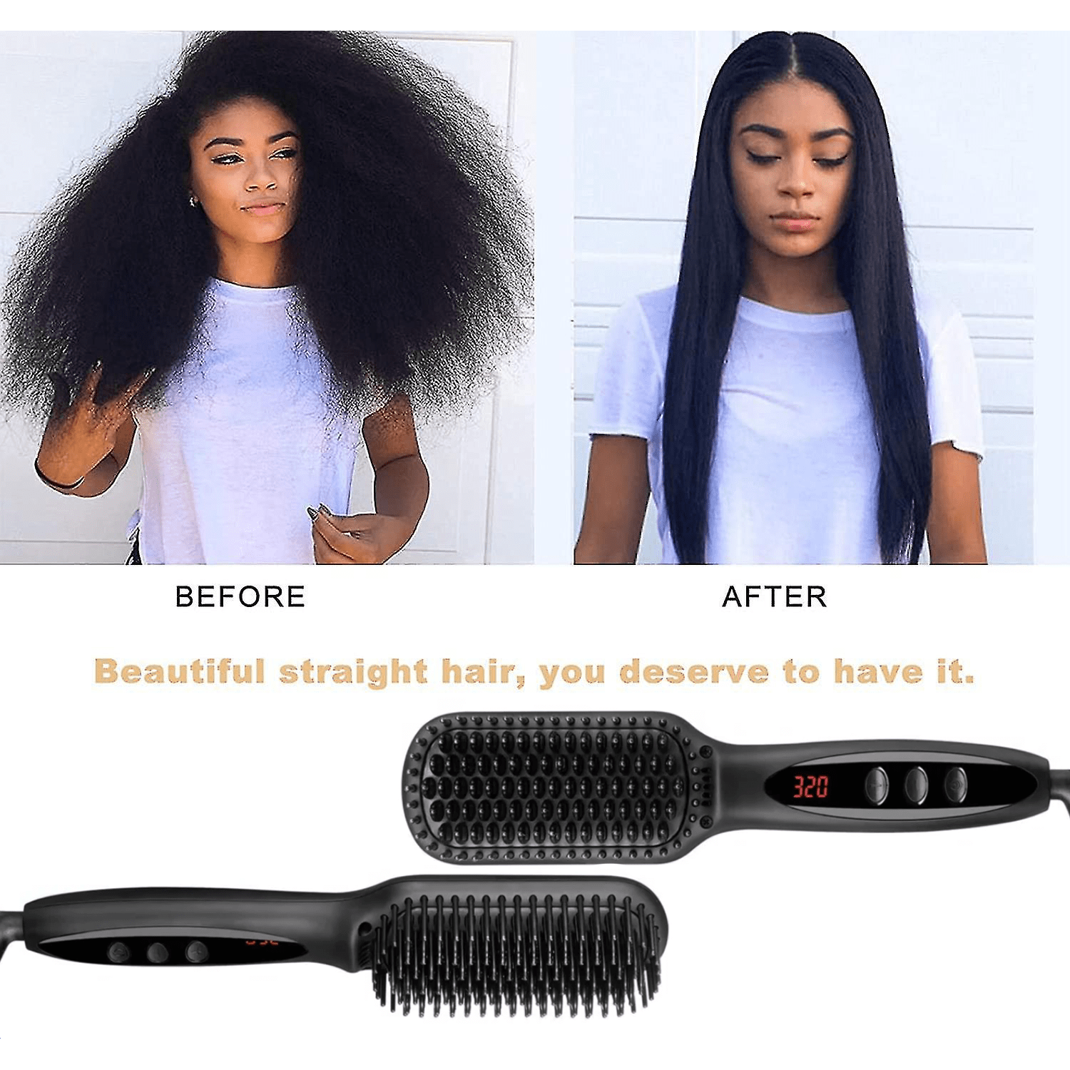 Dreamfix Health & Beauty Dreamfix 2 In 1 Electric Ceramic Straightening Comb Rotating Brush 110-240V 50/60HZ 45-65W