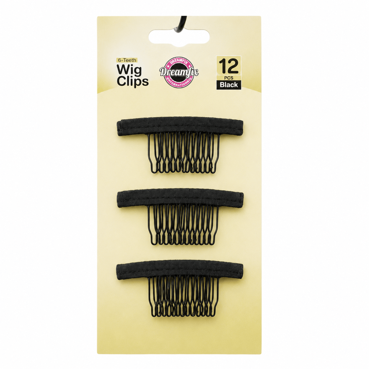 Dreamfix Health & Beauty Dreamfix 6-teeth Wig Clips Black (12 pcs)