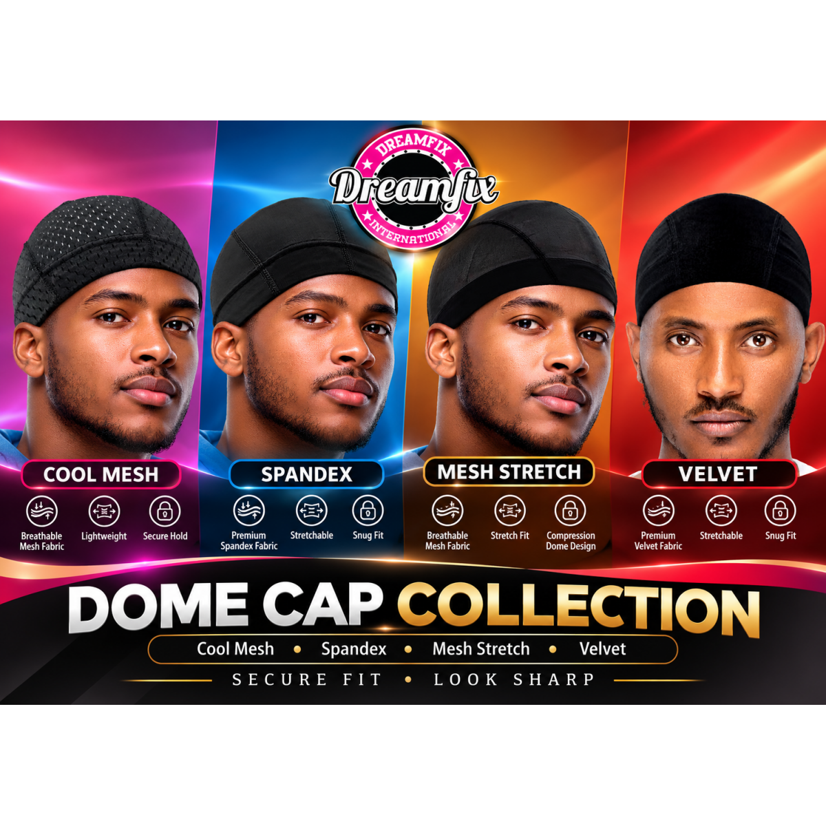 Dreamfix Health & Beauty Dreamfix Dome Cap Black