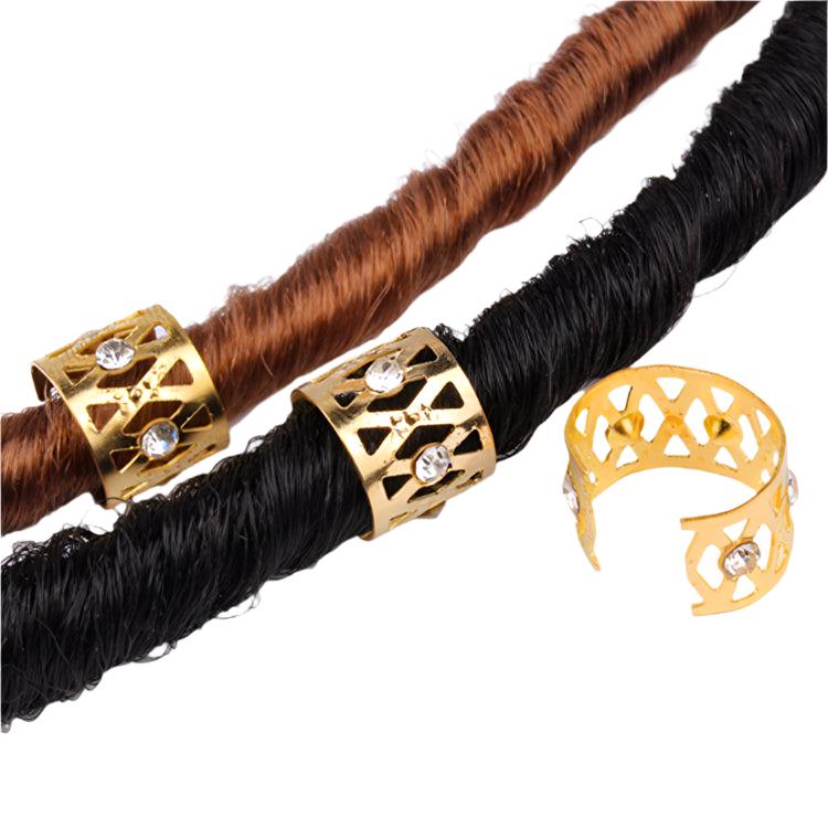 Dreamfix Health & Beauty Dreamfix Gold Rhinestone Dreadlock Beads Braid 5 pcs