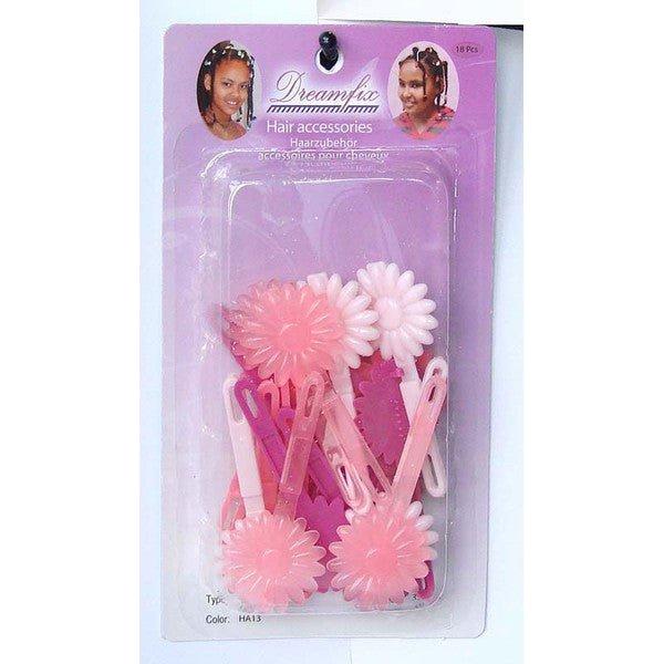 Dreamfix Health & Beauty Dreamfix Kids Hair Accessories, Pink Tone Colour Ha13, 18Pcs