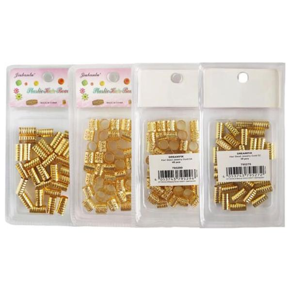 Dreamfix Health & Beauty Dreamfix Plastic Hair Beads Jewelry Gold