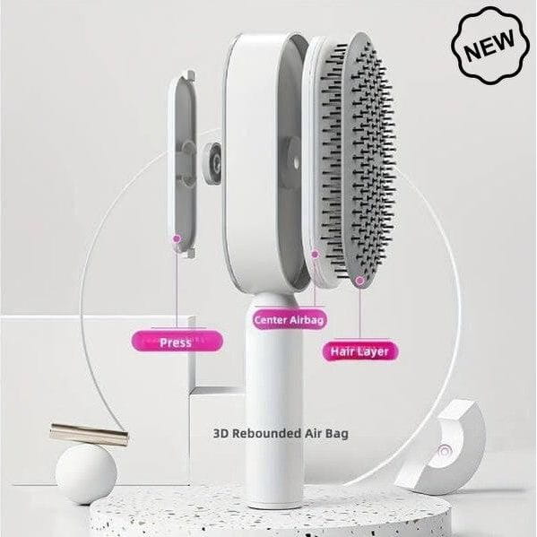 Dreamfix Health & Beauty Dreamfix Self Cleaning Hair Detangling and Scalp Massager Brushes White/Purple