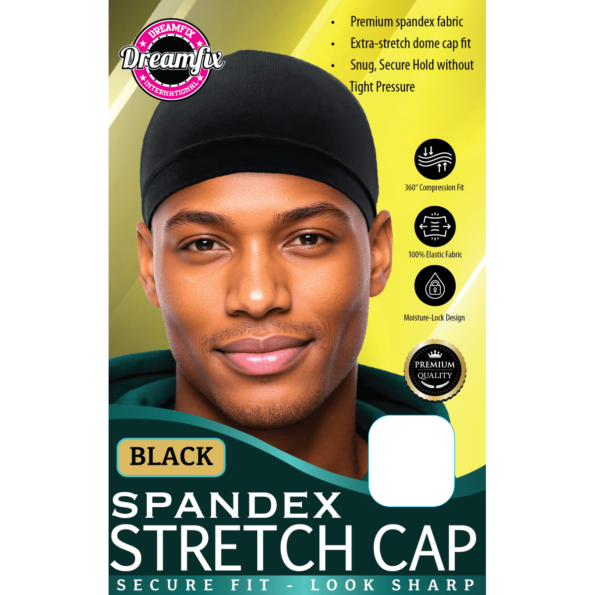 Dreamfix Health & Beauty Dreamfix Spandex Stretch Cap Black