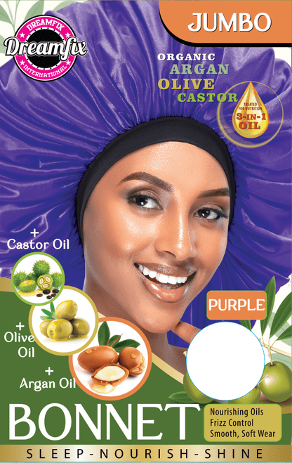 Dreamfix Health & Beauty Jumbo / Purple Dreamfix Organic Argan Olive Castor Bonnet