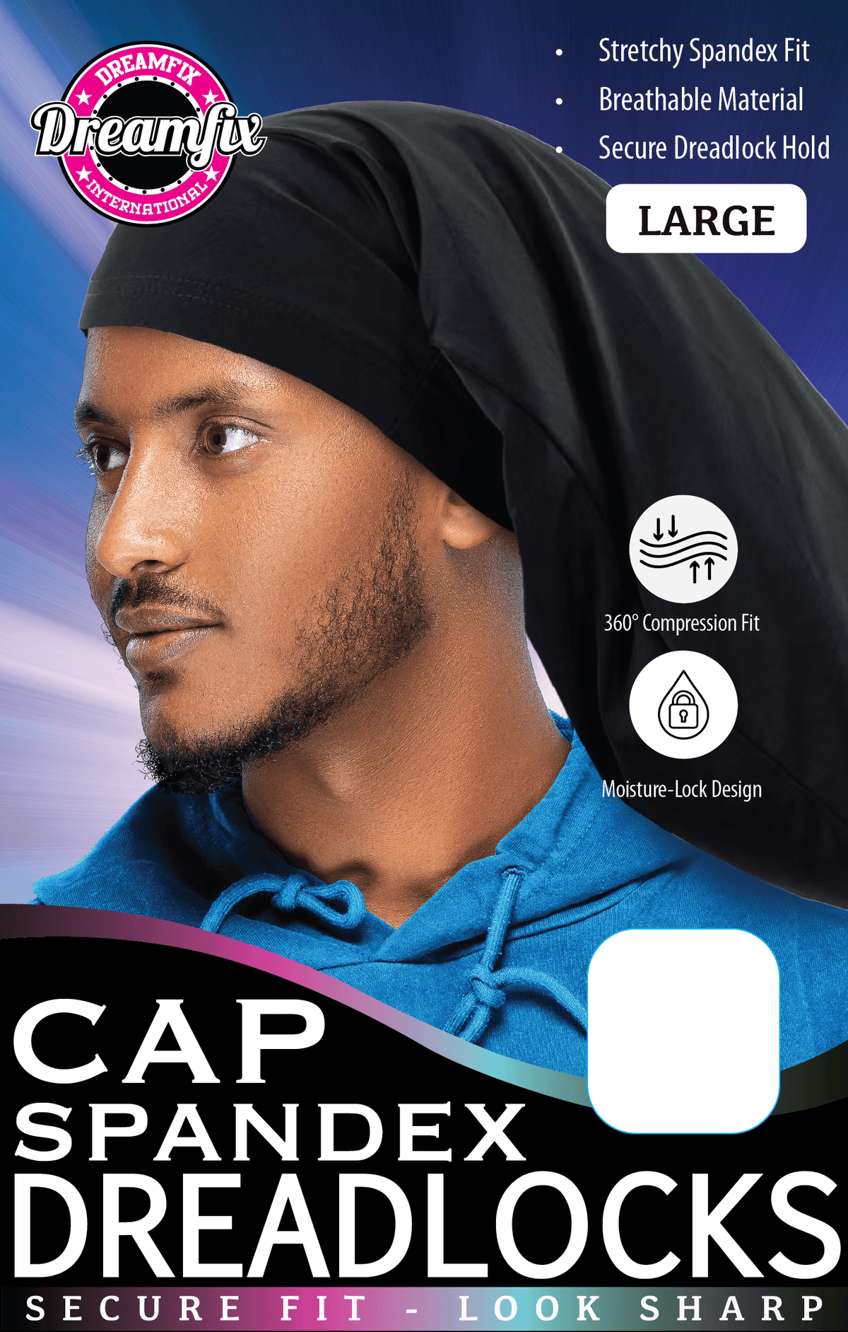 Dreamfix Health & Beauty Large / Black Dreamfix Spandex Dreadlocks Cap