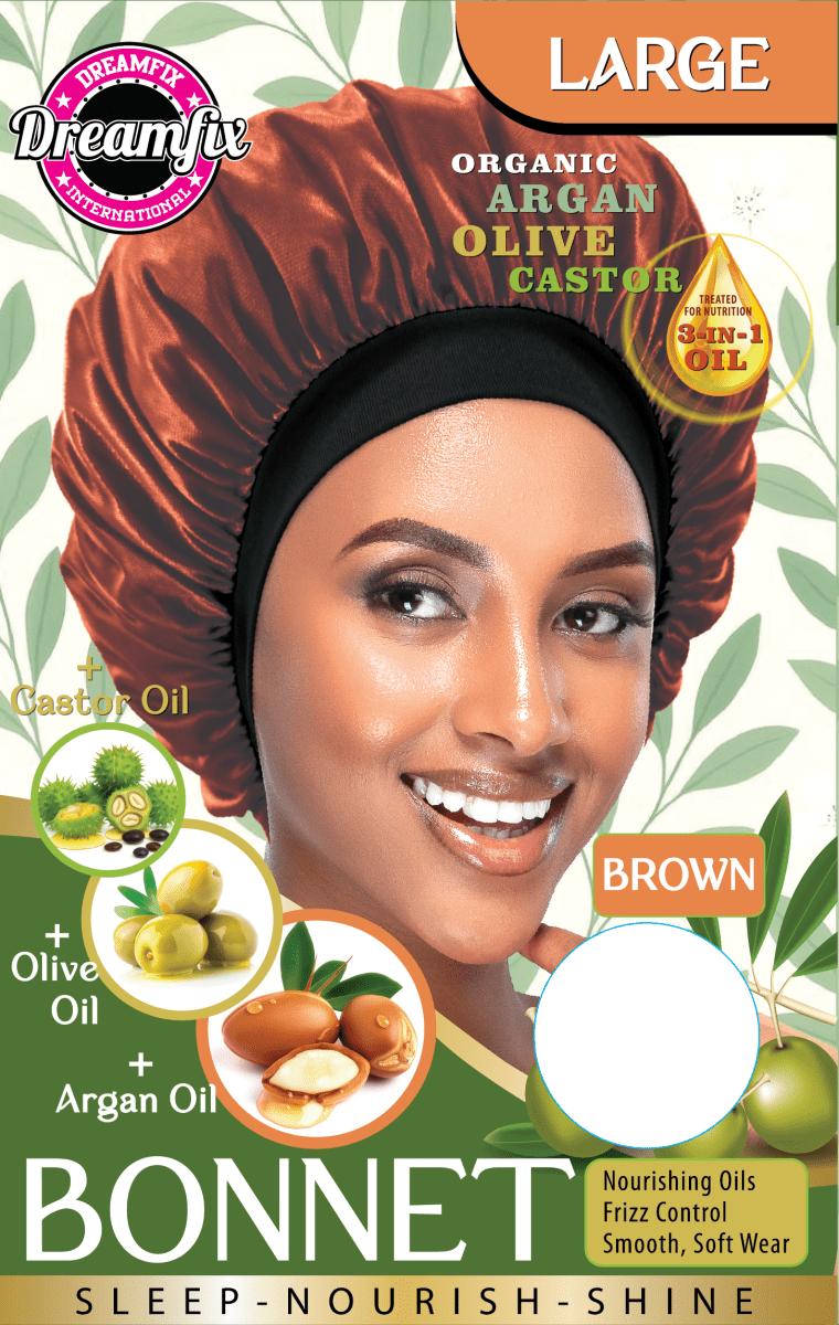 Dreamfix Health & Beauty Large / Brown Dreamfix Organic Argan Olive Castor Bonnet