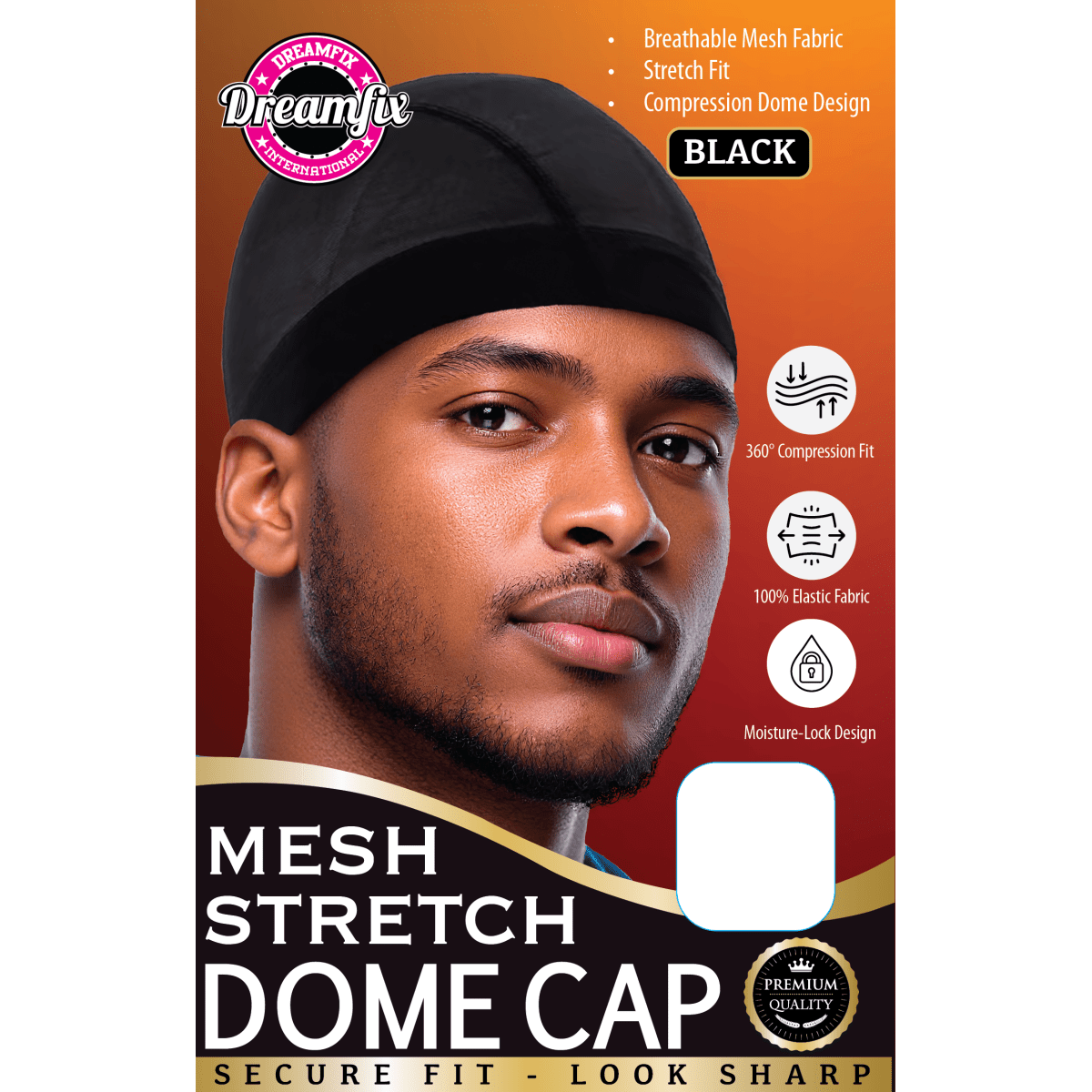 Dreamfix Health & Beauty Mesh Stretch Dreamfix Dome Cap Black